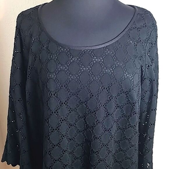 Ronni Nicole Black Eyelet Lace Dress, Size 1X - Picture 4 of 12